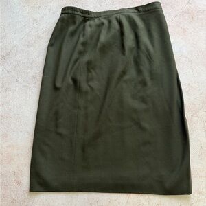 Jones New York Olive 100% Wool Pencil Skirt
